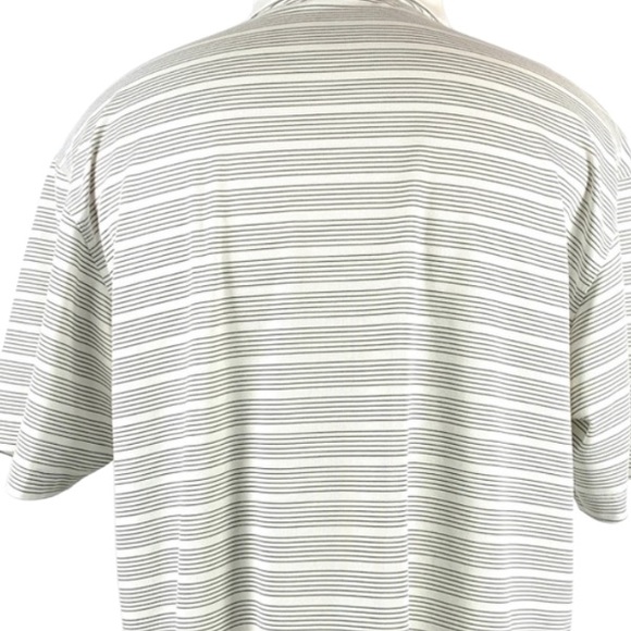 Nike Dri-fit White with Black Stripes Short Sleeve Golf Polo Shirt size X-Large - Picture 7 of 12